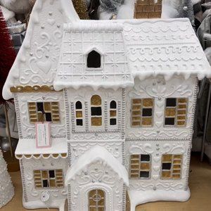 Giant 31" Light Up White Gingerbread House New in Factory Packaging Trophy Viral
